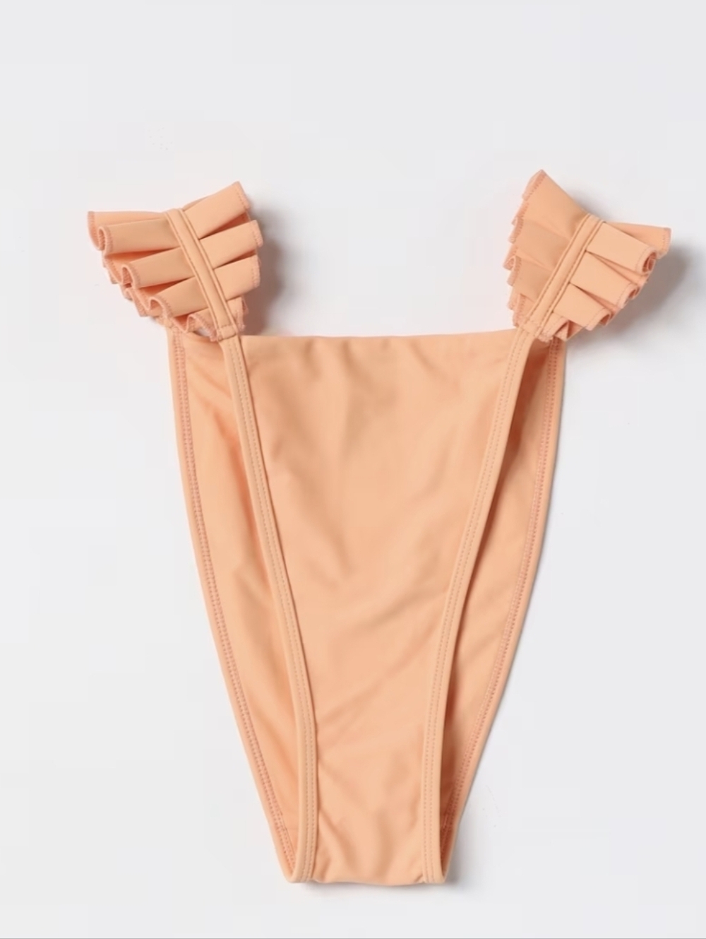 Andrea Iyamah Mulan Ruffled Strap Peach High-Cut Bikini **Bottom Only** XXL
